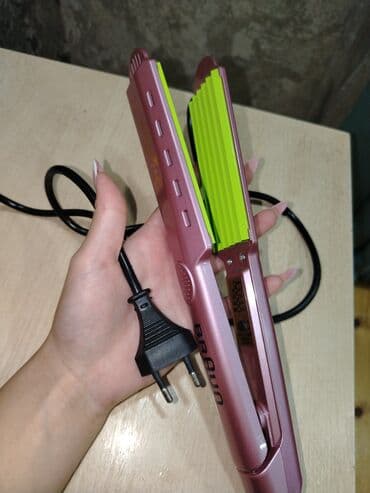 ten effekti: BRAUN saç üçün krimpləmə ütüsü - Rəng: rozuvu gövdə, yaşıl “crimp” — 1