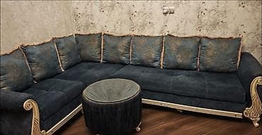 acilan divan: Künc divan – 400₼ - Model: Künc divan, klassik dekorlu taxta ayaq və — 1