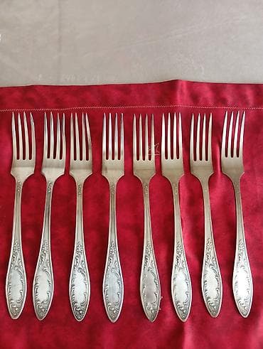 sazan yemi: Gümüşü rəngli yemək qaşıqları dəsti - 5 ədəd klassik dizaynlı yemək — 3