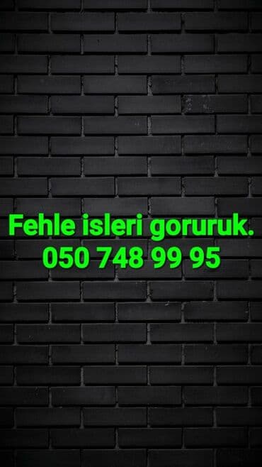 Разнорабочие: Fehle isleri goruruk 2 ve 3 nefer oluruq ise gore. ise baxib razilasib — 1