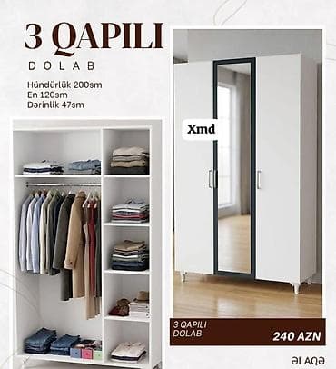 perla dolab: 3 qapılı paltar dolabı Ölçülər: - Hündürlük: 200 sm - En: 120 sm - — 1