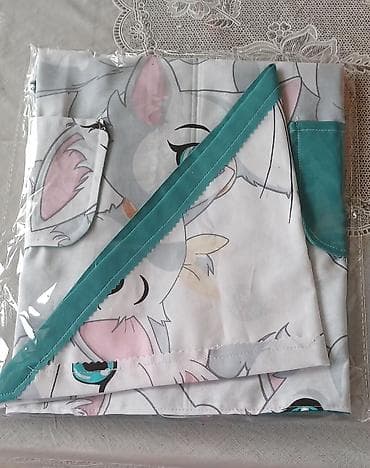 uşaq üçün geyimlər: Uşaq üçün mətbəx önlüyü dəsti - Dəst: önlük + üçbucaq dəsmal - Parça — 4