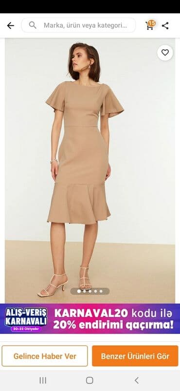 hicab geyimləri: Bej don satilir 1 defe fotosessiya geyinilib 2 saatligina eynide — 4