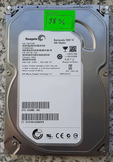Personal kompüter üçün HDD - sərt disk - hard disk 500GB 98% HDD -