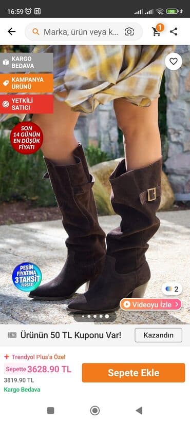 kişi üçün qırmızı çəkmələr: Uzunboğaz, Ölçü: 37, rəng - Qəhvəyi, Yeni — 1