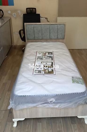 tək adamlıq carpayı: Tək nəfərlik çarpayı və döşək dəsti - Ölçü: təxmini 90x190 sm (tək — 1