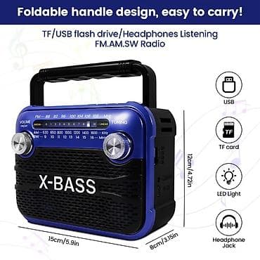 mp3 fm modulator: Portativ radio – X-BASS gücləndirilmiş səs - Dalğalar: FM 88–108 MHz — 4