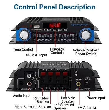 jbl charge 6: 1600W Rəqəmsal Səs Gücləndirici – 4 kanallı, 12V, BT/FM/USB/SD — 4