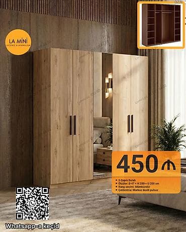 5 qapı, Taxta, Açılan, Düz dolab