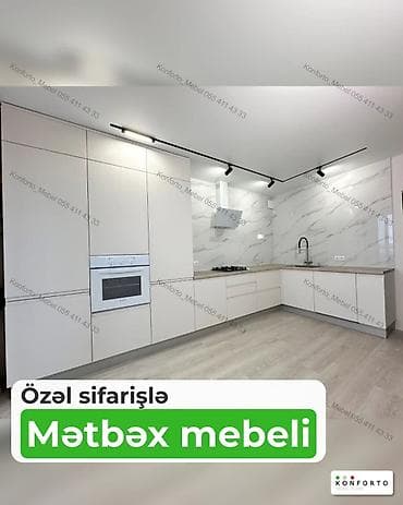 Özəl sifarişlə hazırlanmış müasir mətbəx mebeli - Layihələndirmə