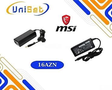 "Msi" noutbuk adapteri Şəhər: Bakı Malın tipi: Kabellər və adapterlar