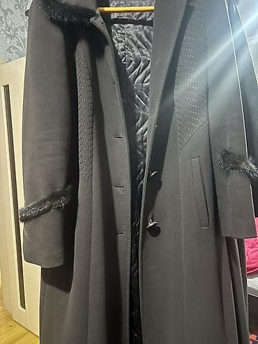 Uzun qadın palto – tünd qəhvəyi/boz tonlarda. - Klassik uzun kəsim