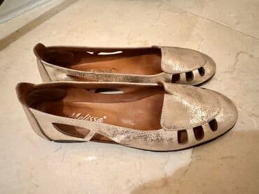 ağ mokasinlər: Ölçü: 37, rəng - Qızılı, İşlənmiş — 2