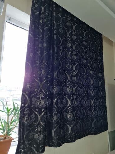 rcd perde sekilleri: İşlənmiş, Satin Pərdə, rəng - Qara, Ünvandan götürmə, Ödənişli çatdırılma — 5