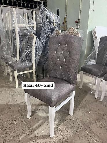 velosiped sekilleri: Mətbəx və qonaq otağı üçün klassik dizaynlı yumşaq stullar - Yüksək — 5