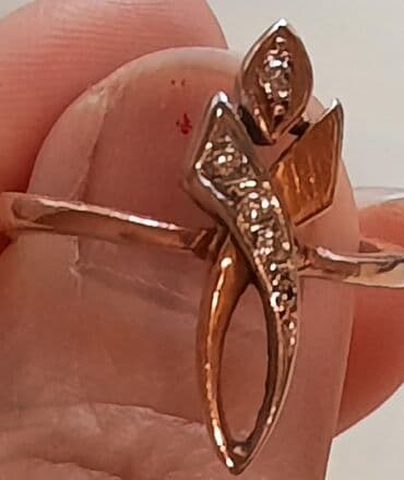 brilyant qaşlı üzük metni: Üzük, Çəhrayı qızıl, 585 Əyar, Brilyant, 0-0.25 Karat — 1