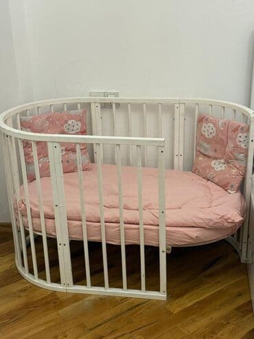 Beşiklər: Oğlan və qız üçün, Yumru, Beşik, Dəst ilə, Matras ilə, Yellənmə mexanizmsiz — 1