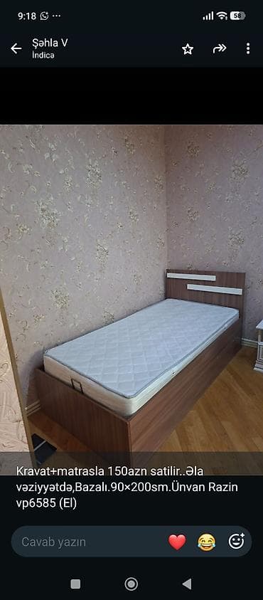 islenmis matras: 077 613 12 74 Kravat və matras dəsti - Ölçü: 90×200 sm - Bazalı model — 1