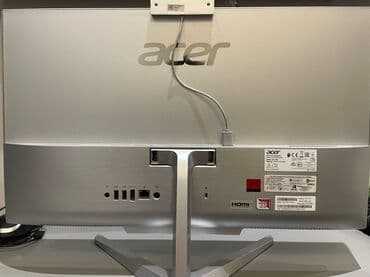 monoblok qiymetleri: Gümüşü rəngdə, Acer brendinə məxsus monoblok kompüter. Kompüterin arxa — 1