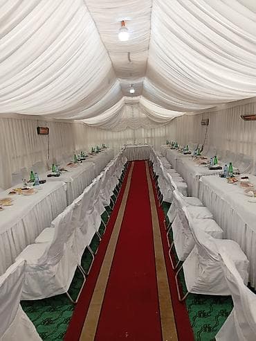 yolda teker temiri: Mərasim çadırı və məclis dekorasiyası xidməti isdenilen ölçüde — 5