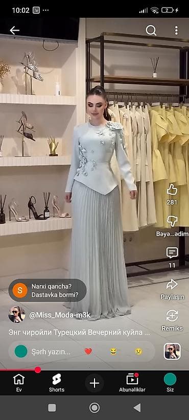 Məhsul: Qadın plisəli ətək - Model: Uzun, axıcı plisələrə malik