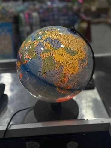 Elektriklə işıqlanan dünya qlobusu - Masaüstü qlobus, plastik dayaq