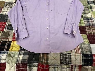 cinsi: Bənövşəyi rəngdə klassik kişi köynəyi - Model: uzunqol, düyməli ön — 2