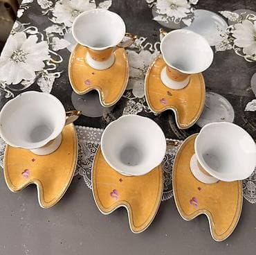 kofe adlari: Qəhvə dəsti, rəng - Sarı, Farfor, 5 nəfərlik — 2