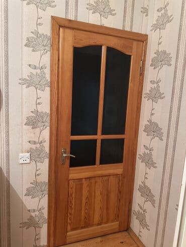 metbex canaqlari: Taxta interyer qapısı – şüşəli model - Material: tam ağac (təbii — 1