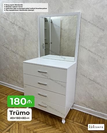 taxta komod: Trümo – 40×180×80 sm - Material: 18 mm laminat - Rəng seçimi — 1