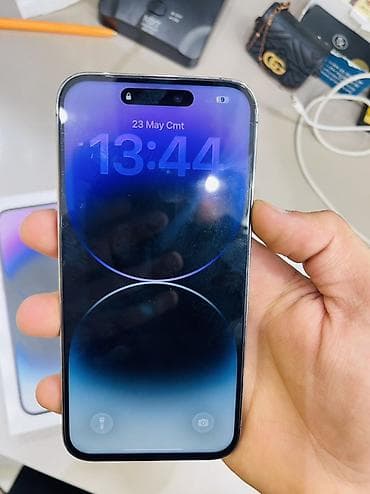 iphone pro max: IPhone 14 Pro Max, 256 GB, Deep Purple, Simsiz şarj, Face ID, Sənədlərlə — 9