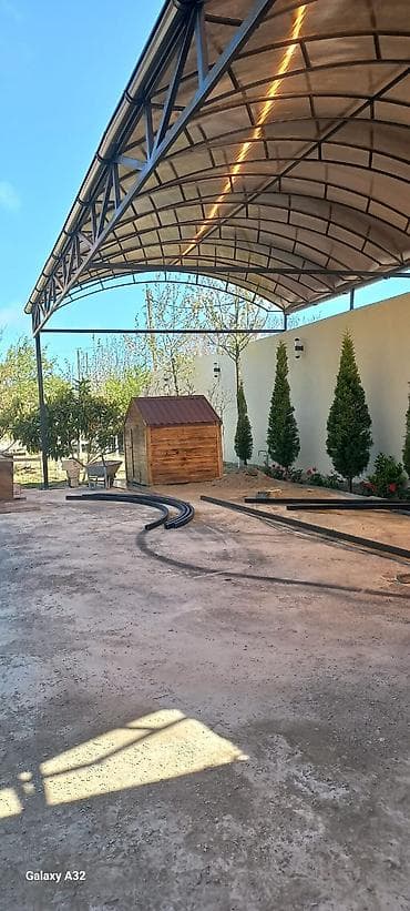 dam ortuyu: Polikarbonatlı dəmir konstruksiyalı tent/avtopark örtüyü - Material — 1