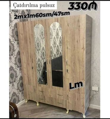 4 qapili dolab: Yeni, Açılan, 4 qapılı Düz dolab, Dolab-asılqan, Türkiyə — 4