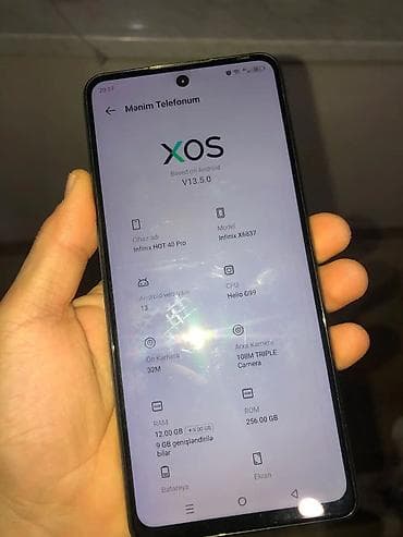 1288 telfon: Infinix Hot 40, 256 GB, rəng - Mavi, Zəmanət, Sensor, Face ID — 3
