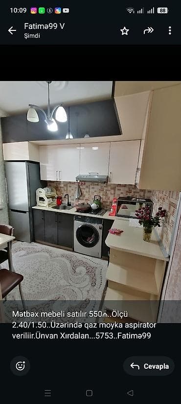 Mətbəx mebeli satılır 550₼. Ölçü 2.40/1.50. Üzərində qaz moyka at lalafo.az Mətbəx mebeli satılır 550₼. Ölçü 2.40/1.50. Üzərində qaz moyka
