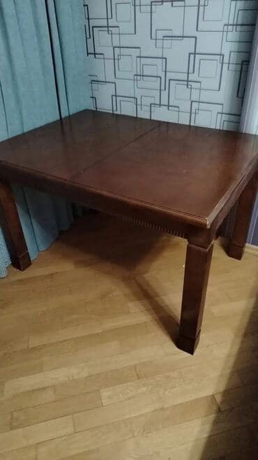 Bağ evi və bağ üçün hərşey: Qonaq masası, İşlənmiş, Açılan, Taxta, Dördbucaq masa — 1