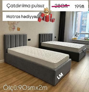 Çarpayılar: Təknəfərlik çarpayı, Bazalı, Matras ilə, Siyirməsiz — 2