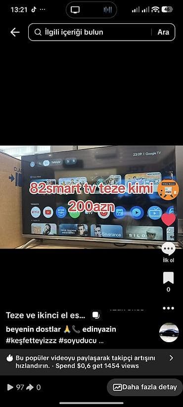 android tv box: 82 smart TV – Google TV platforması ilə - Ekran diaqonalı: 82 sm - — 1