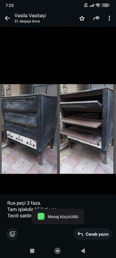 Rus peçi 3 faza. Tam işləkdir.15 listi var. Tecili satilir. Qiymet 550