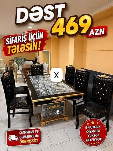 balkon stul: Yemək otağı mebel dəsti - Dəst qiyməti: 469 AZN - Çatdırılma və — 1