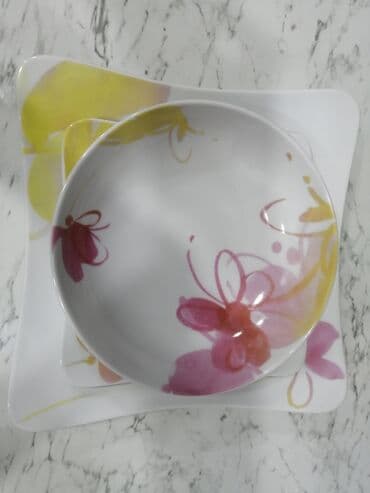 işlənmiş seyflər: Nahar dəsti, rəng - Ağ, Farfor, 12 nəfərlik, Yaponiya — 3