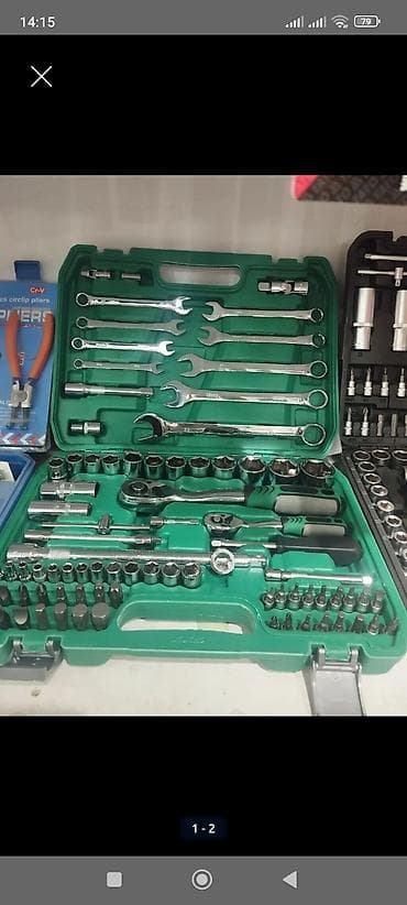 electro moto: Alət dəsti – çoxfunksiyalı 1/4" və 1/2" uclu açar komplekti (yaşıl — 1