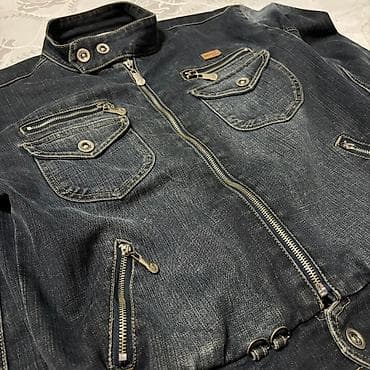 cins kurtka: Voces brendi kişi cins gödəkcə - Material: qalın denim (tünd mavi — 3