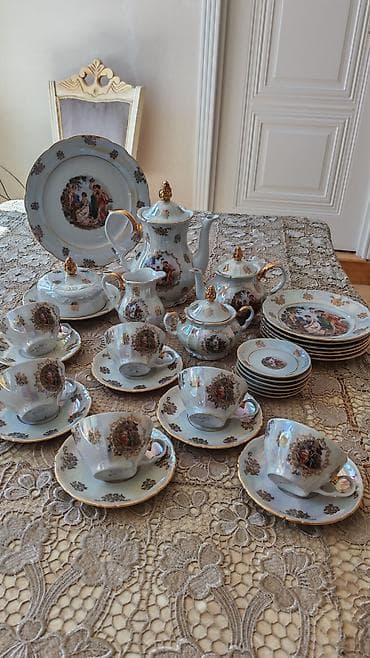 mate: Çay dəsti, rəng - Ağ, Farfor, 6 nəfərlik — 1