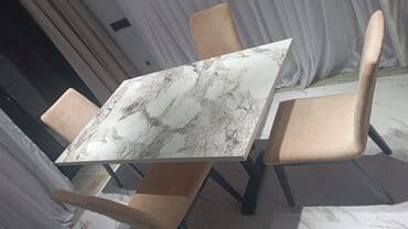 kafe ucun stol stul: 🌙 *Nure* Satılır – *4 nəfərlik masa* 🔹 Təmiz və səliqəlidir 💰 — 1