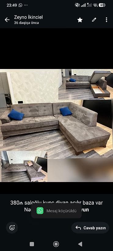 Künc divan, Açılan, Bazalı lalafo.az -da Künc divan, Açılan, Bazalı