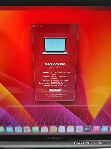 predator notebook: İşlənmiş Apple MacBook, 15.4 ", Intel Core i7, 1 TB, Ödənişli çatdırılma — 7