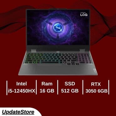 oyun notebook: Yeni Lenovo LOQ, 15.6 ", Intel Core i5, 512 GB, Ünvandan götürmə, Pulsuz çatdırılma, Ödənişli çatdırılma — 1