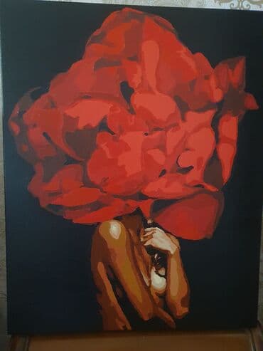 подарок женщине: Əl isı, kətan uzərində akril boya ilə cəkılib, ручная работален — 4