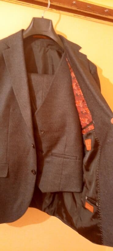 kisi pencekleri: Kişi kostyumu – üç hissəli dəst - Rəng: tünd boz (melanj effektli) - — 9